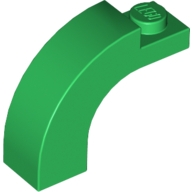 Lego kostka (kostička) 1x3x2 zakulacená nahoře oblouk, zelená (4239049, 4583768, 4644085)